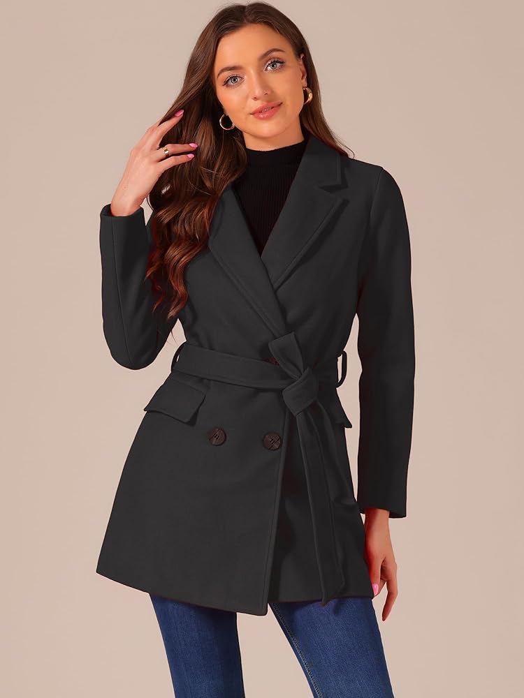 Amazon.com: Allegra K Women's Notch Lapel Double Breasted